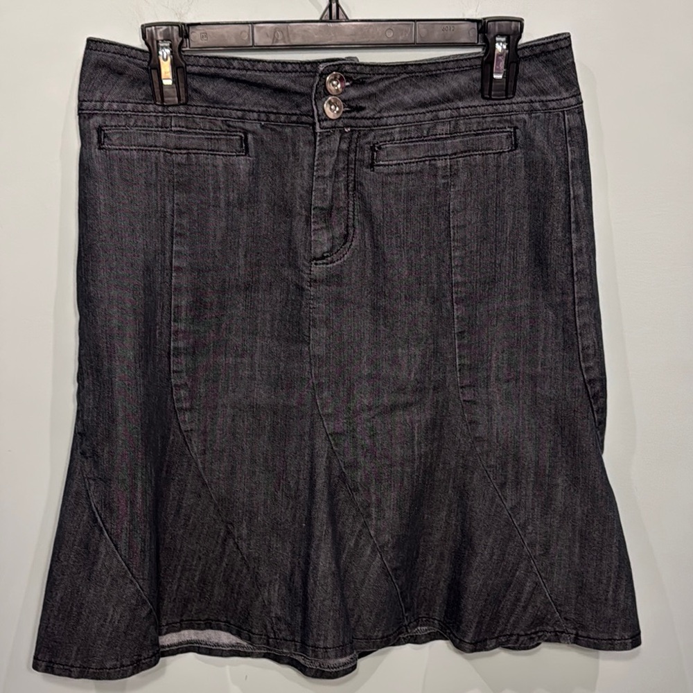 Petite Sophisticate denim flare skirt Size 8P
